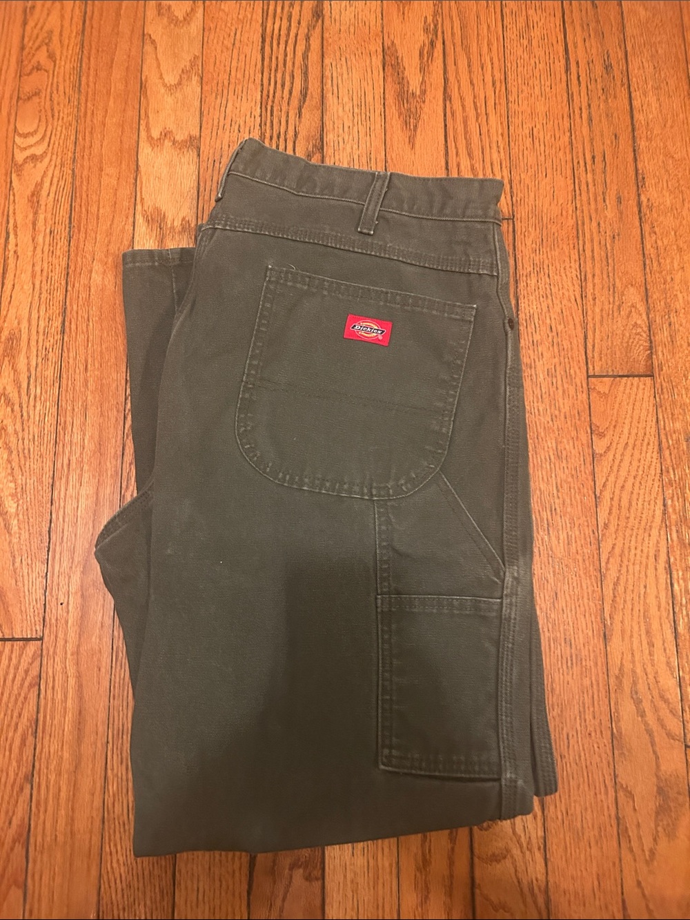 Dickies Men’s Olive Cargo Carpenter Pants - Dark Green